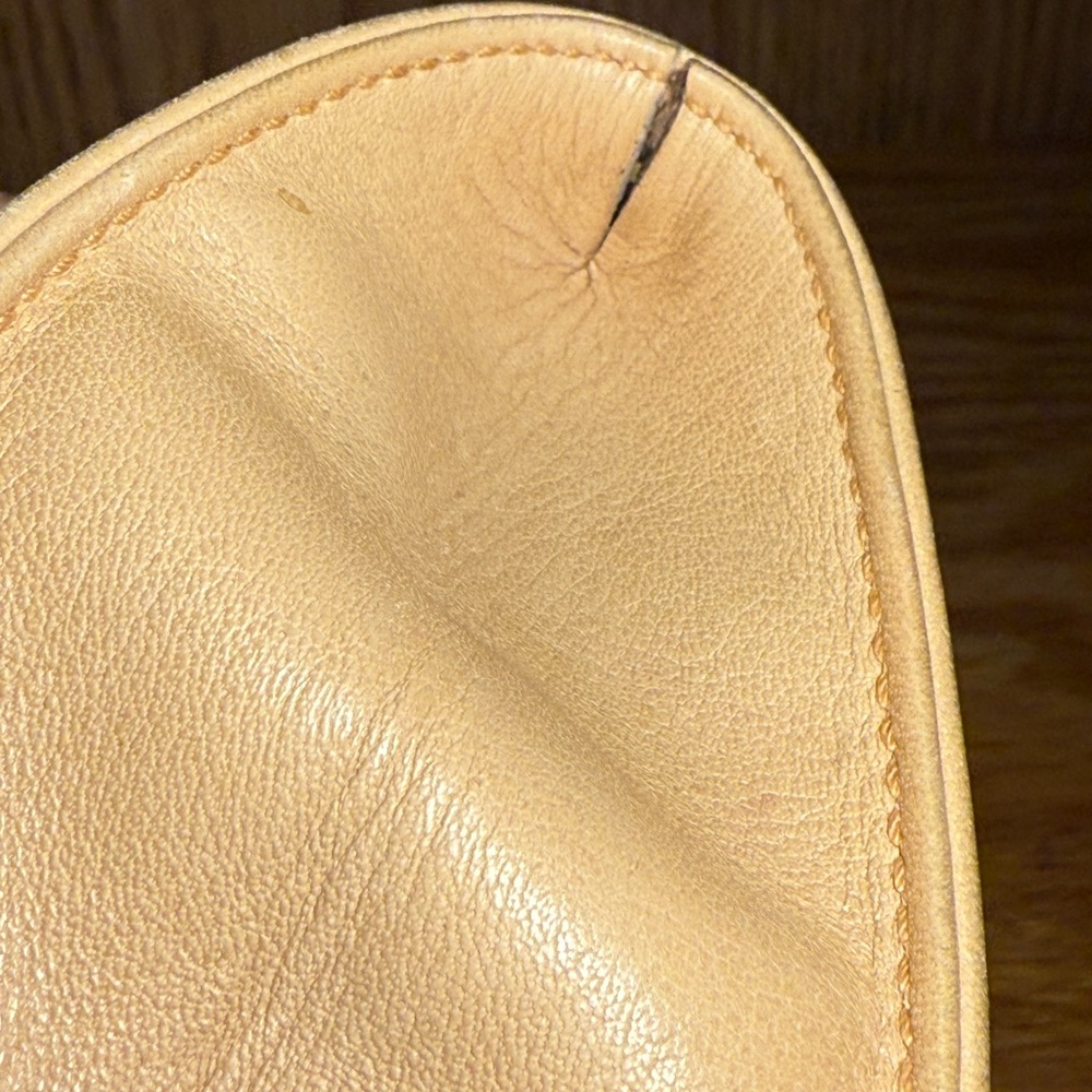 Early Vintage Gucci Shoulder Bag Coated Canvas Monogram Tan Leather Crossbody - Picture 14 of 16